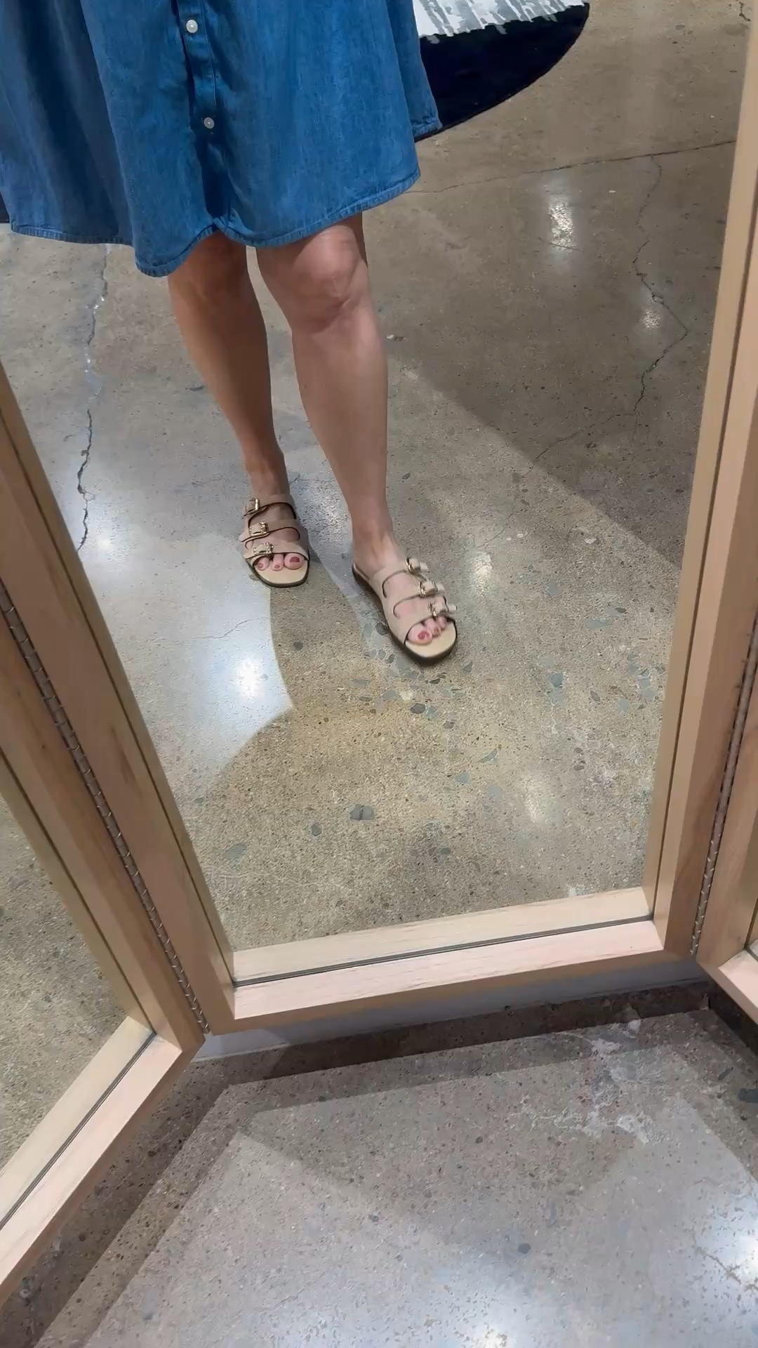 Super comfy sandals and a denim dress make a great casual spring or summer outfit ￼

#LTKdayinmylife #LTKootd #LTKSeasonal