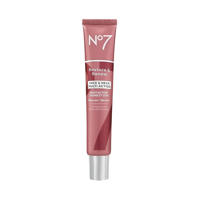No7 Restore & Renew Multi-Action Face & Neck Serum - Anti Aging Serum for Deep Wrinkle Repair - C... | Amazon (US)