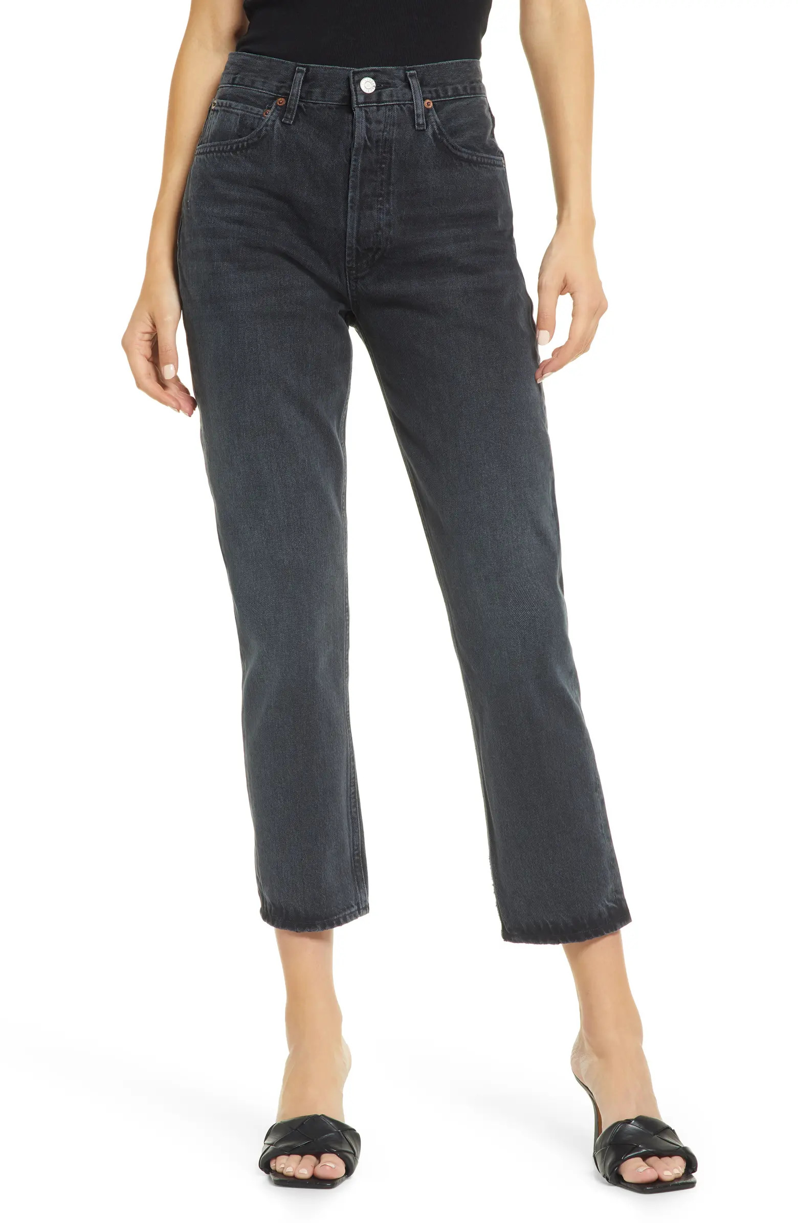 Riley High Waist Crop Straight Leg Jeans | Nordstrom