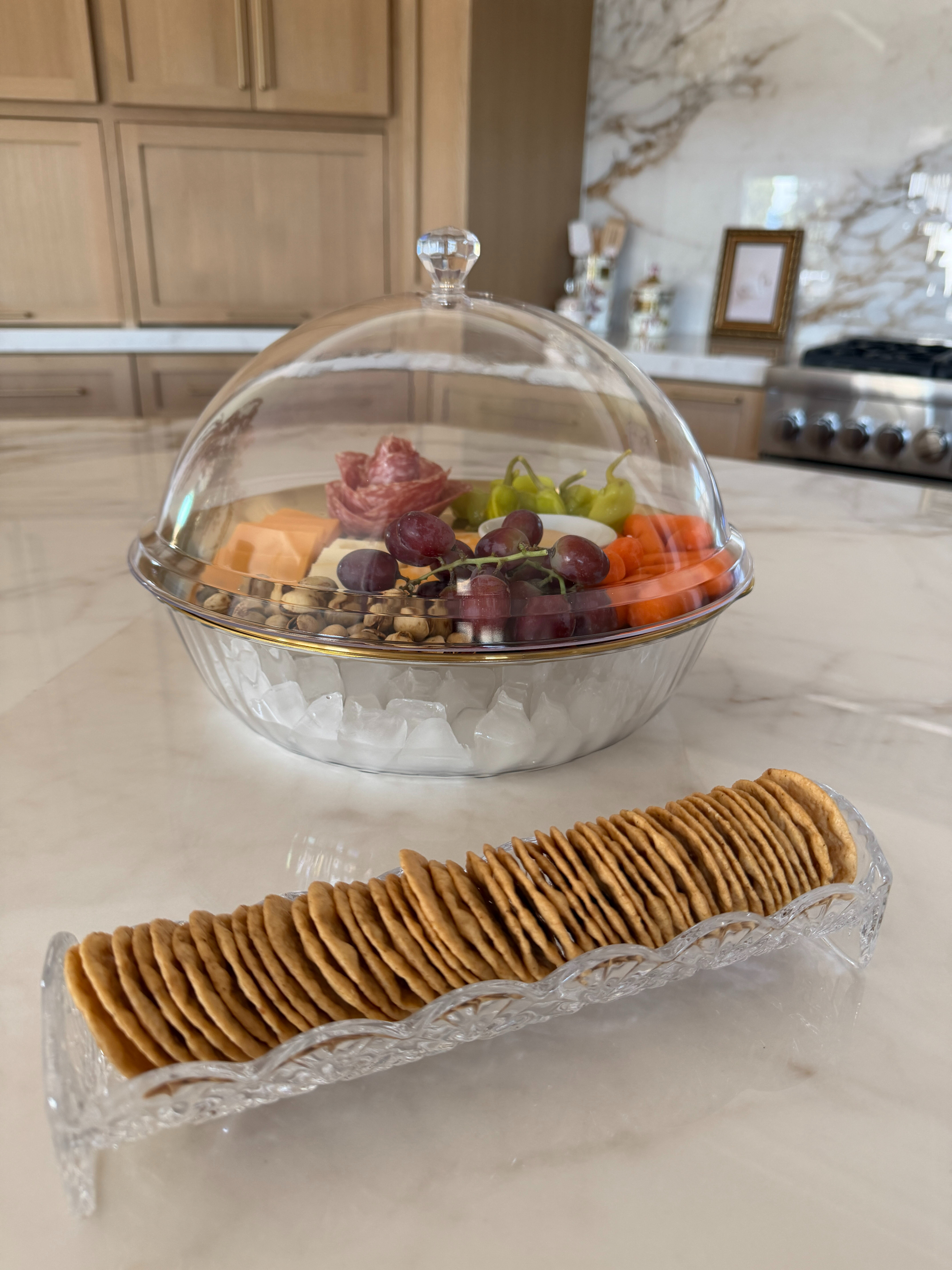 Make hosting effortless with this chilled serving tray with a lid 🧊✨ Perfect for keeping appetizers, fruit, desserts, and other party favorites cool and fresh while you entertain. The covered design makes it easy to prep ahead, serve beautifully, and keep everything protected. A must-have hosting find for parties, brunches, BBQs, and easy entertaining.
 

 #LTKfoodie #LTKHome