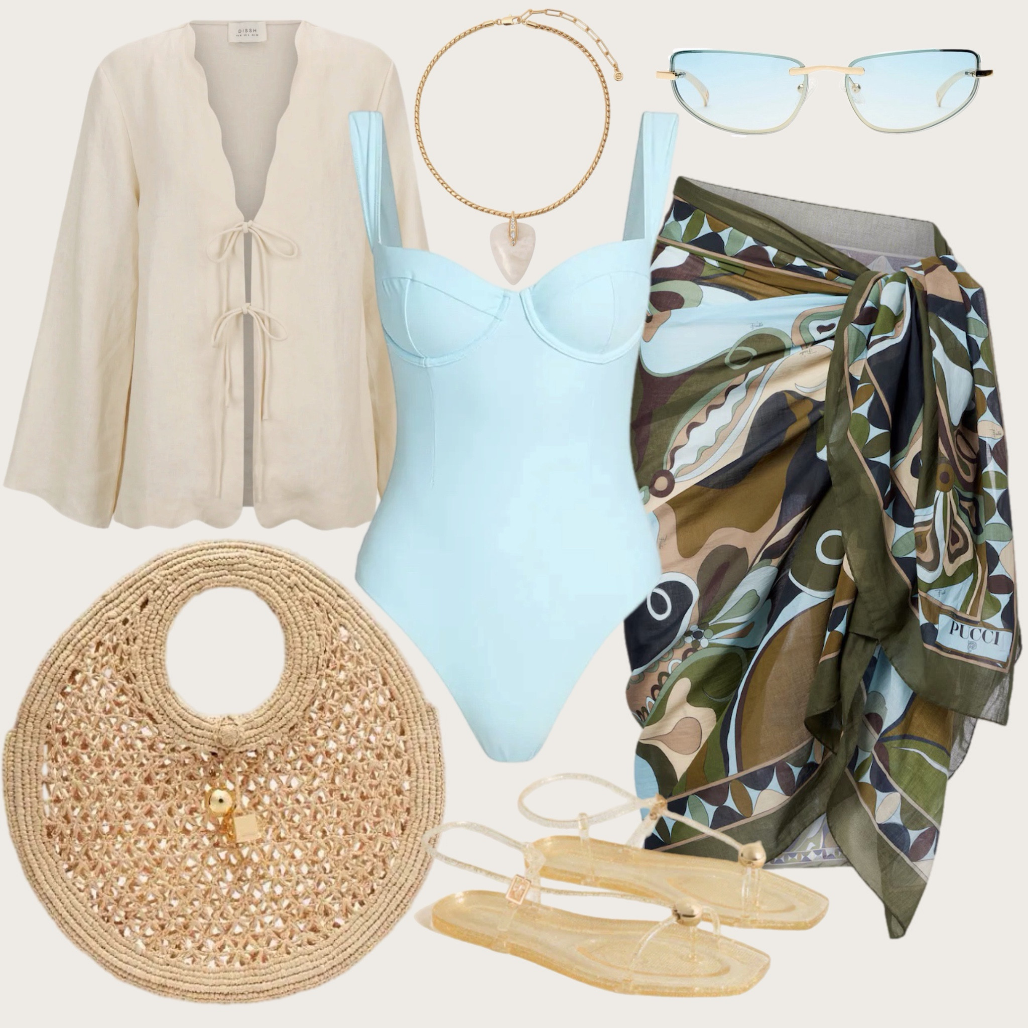 3 ways to style a designer sarong 🌴✨
This Pucci  printed sarong is the ultimate vacation essential — from beach to lunch to sunset drinks.

Look 1: classic bikini + cover-up moment
Look 2: elevated with a studded bikini + statement sunnies
Look 3: styled as a skirt with a chic one-piece + linen layer

The easiest way to create multiple outfits with one piece 🙌 perfect for resort wear, beach vacations, summer outfits, and European summer styling.

Shop my full vacation edit, swimwear, beach accessories, and designer-inspired looks all linked 🤍

#vacationoutfits #beachwear #sarongstyle #resortwear #summeroutfits #europeansummer #swimstyle #ltktravel #ltkstyletip #ltkseasonal

#LTKSwim #LTKTravel #LTKmomlife
