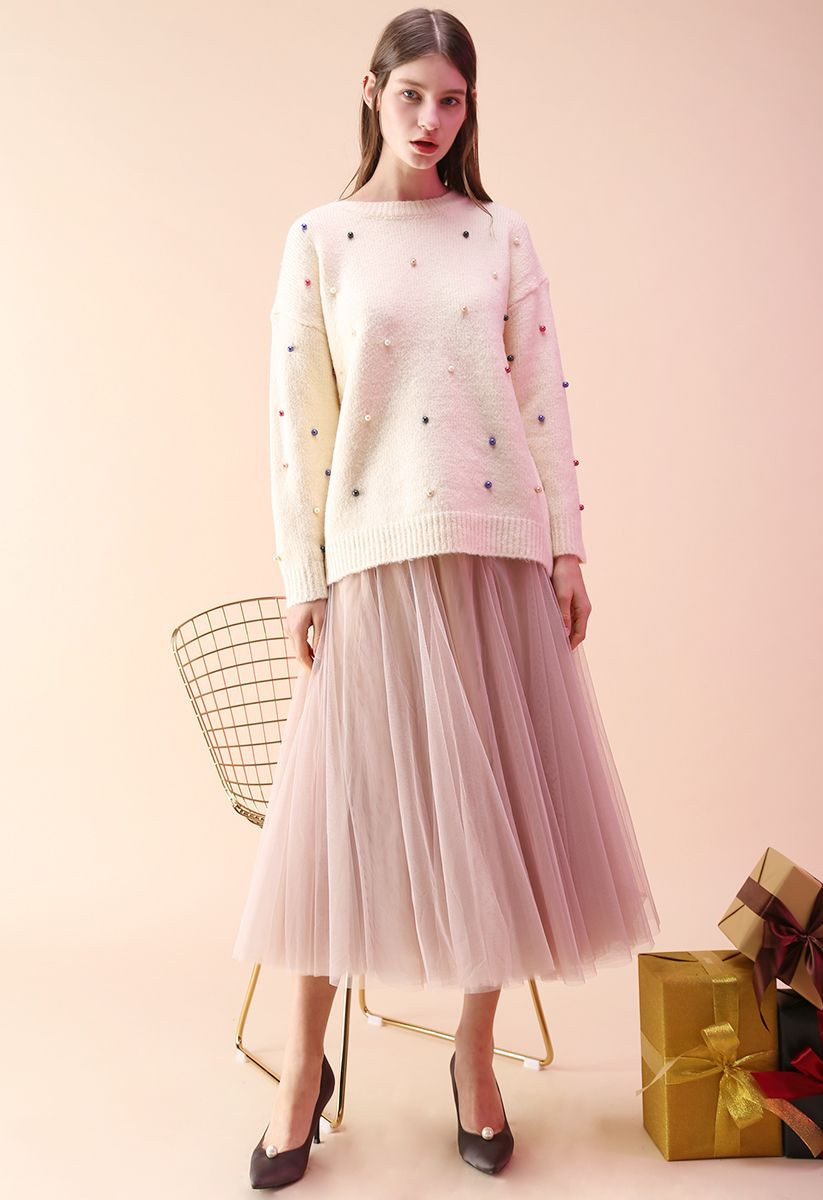 My Secret Garden Tulle Maxi Skirt in Pink | Chicwish