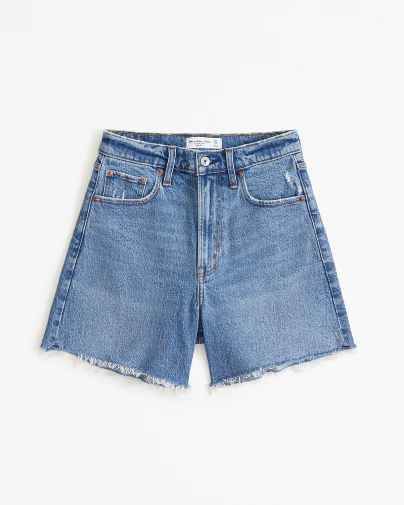 Abercrombie & Fitch Women's High Rise Dad Short in Medium - Size 32 | Abercrombie & Fitch (US)