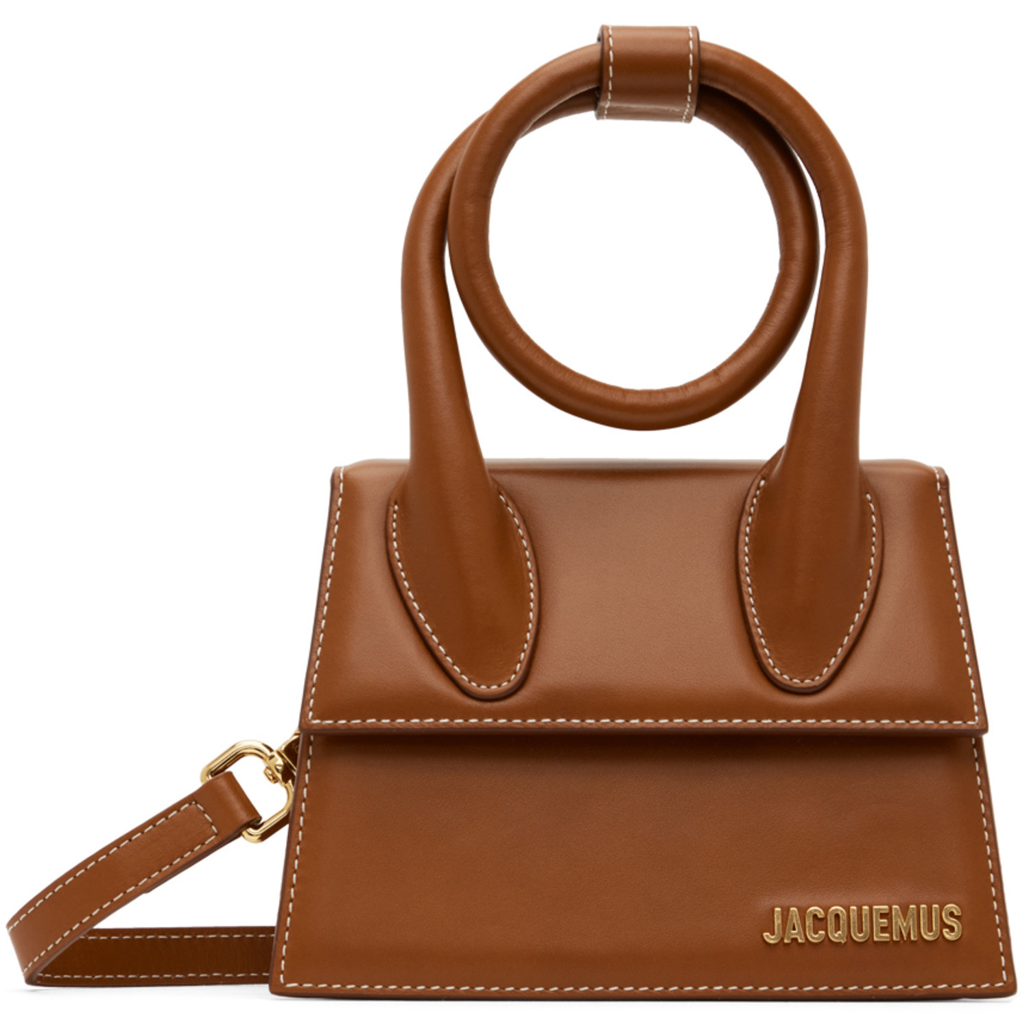 JACQUEMUS Brown Le Papier 'Le Chiquito Nœud' Bag | SSENSE