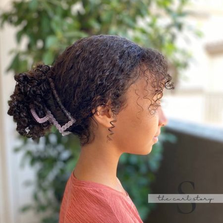 Claw clip of the day! A light lavender claw clip with pretty button details to dress up this everyday hairstyle. curly hair, hair accessories #thecurlstory

#LTKbeauty #LTKkids