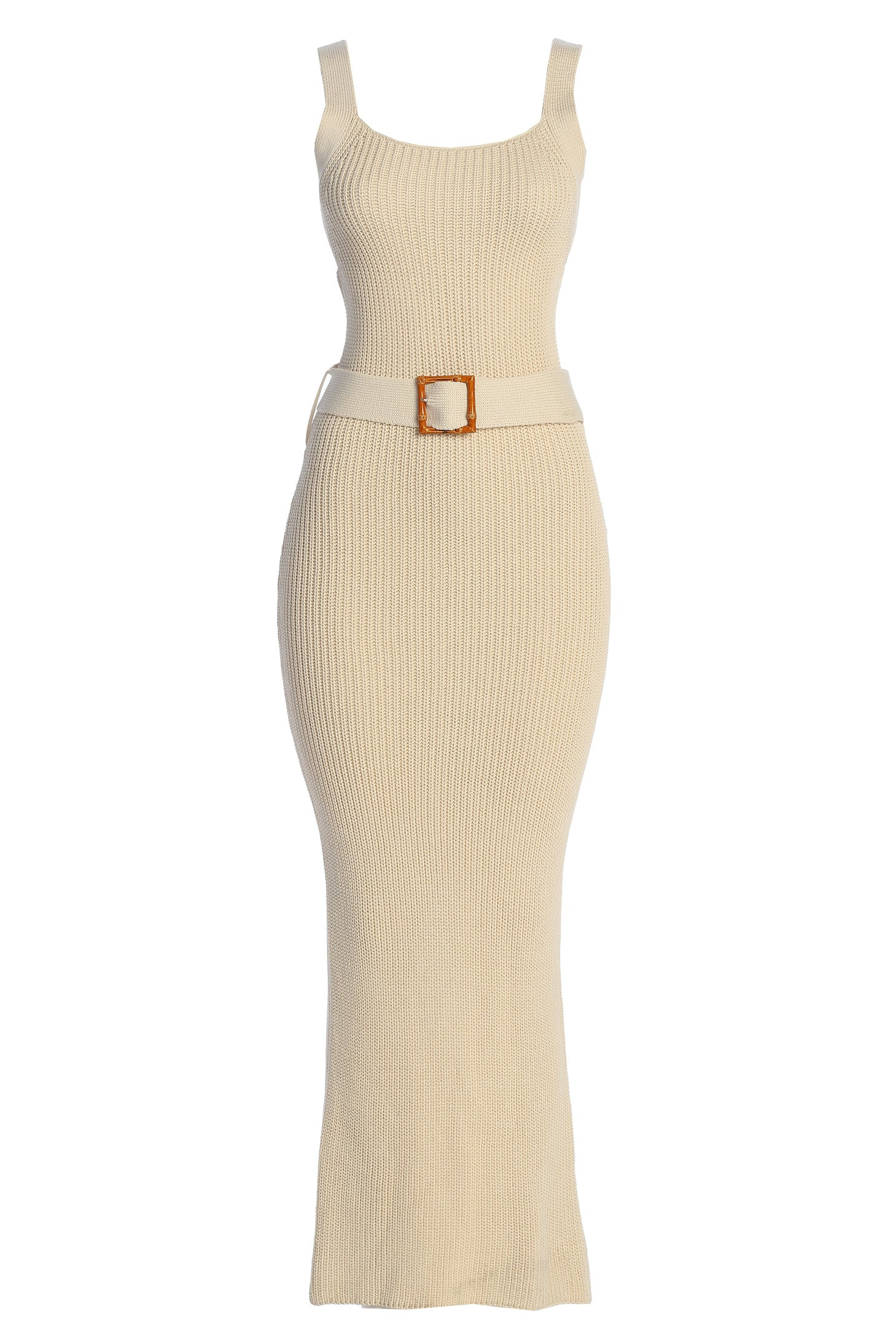 Ivory Moonrise Ribbed Maxi Dress | JLUXLABEL