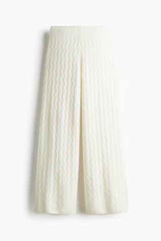 H & M - Cable-knit trousers - White | H&M (UK, MY, IN, SG, PH, TW, HK)