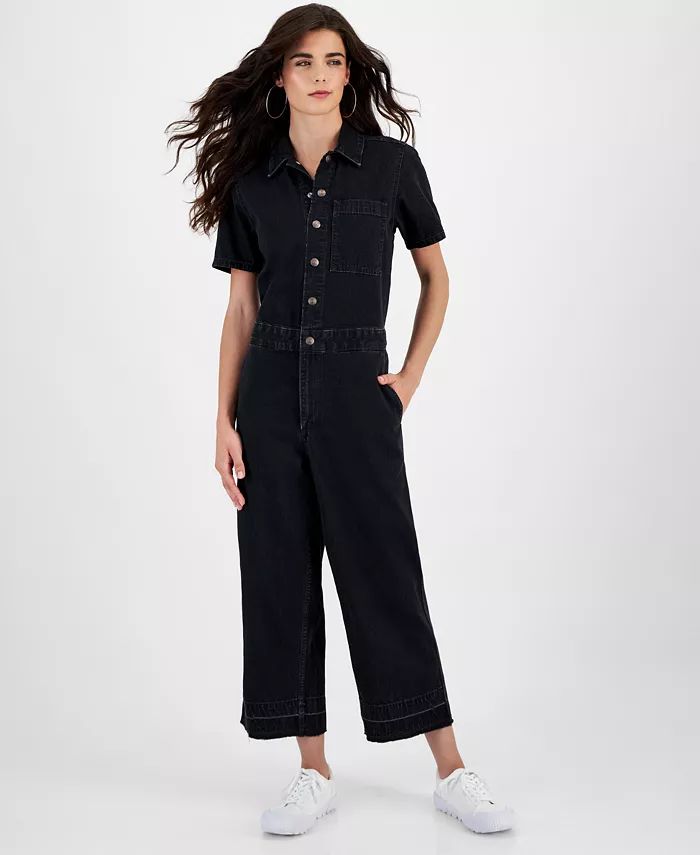 Women's Cotton Short-Sleeve Heritage Jumpsuit | Macy's