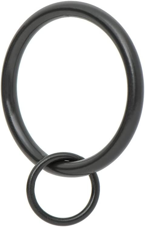 Ivilon Drapery Eyelet Curtain Rings - 1.7" Ring Loop for Hook Pins, Set of 14 - Black | Amazon (US)
