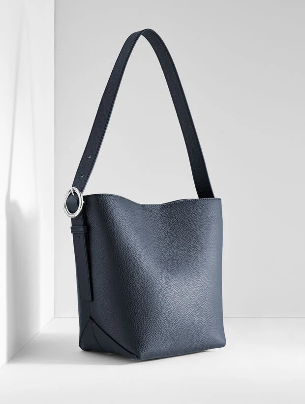 Pebble Leather Bucket Bag | Talbots