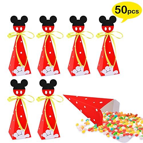 Hpscdyo 50PCS Mouse Candy Boxes Mouse Party Favor Goodie Treat Bags for Kids,Mouse Birthday Party Su | Amazon (US)