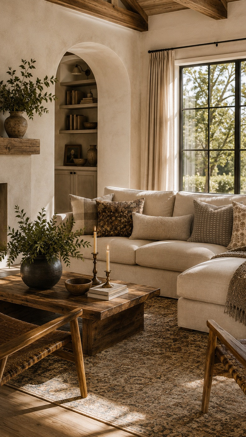 The same pillows can look completely different depending on the room you put them in, which is exactly what I wanted to show with these fall combinations.

I curated two sets of five pillows with colors, patterns and textures that all work together, but you definitely don’t need all five. Use a couple on a chair or chaise, three on a smaller sofa, or layer the full combination across a sectional. I wanted each set to give you enough flexibility to make it work for the home you already have.

For these 3D renderings, I styled the combinations in completely different living rooms—from linen and leather sofas to larger sectionals and cozy little corners. The homes and design styles change, but the pillows still work because the colors and patterns were chosen to complement one another without feeling too matched.

And that’s really my favorite way to decorate for fall. A little more texture, earthier colors and a few thoughtful layers can shift the feeling of a room without filling it with things that only make sense for one season.

Both complete fall throw pillow combinations are linked below.

#LTKHome #LTKSeasonal