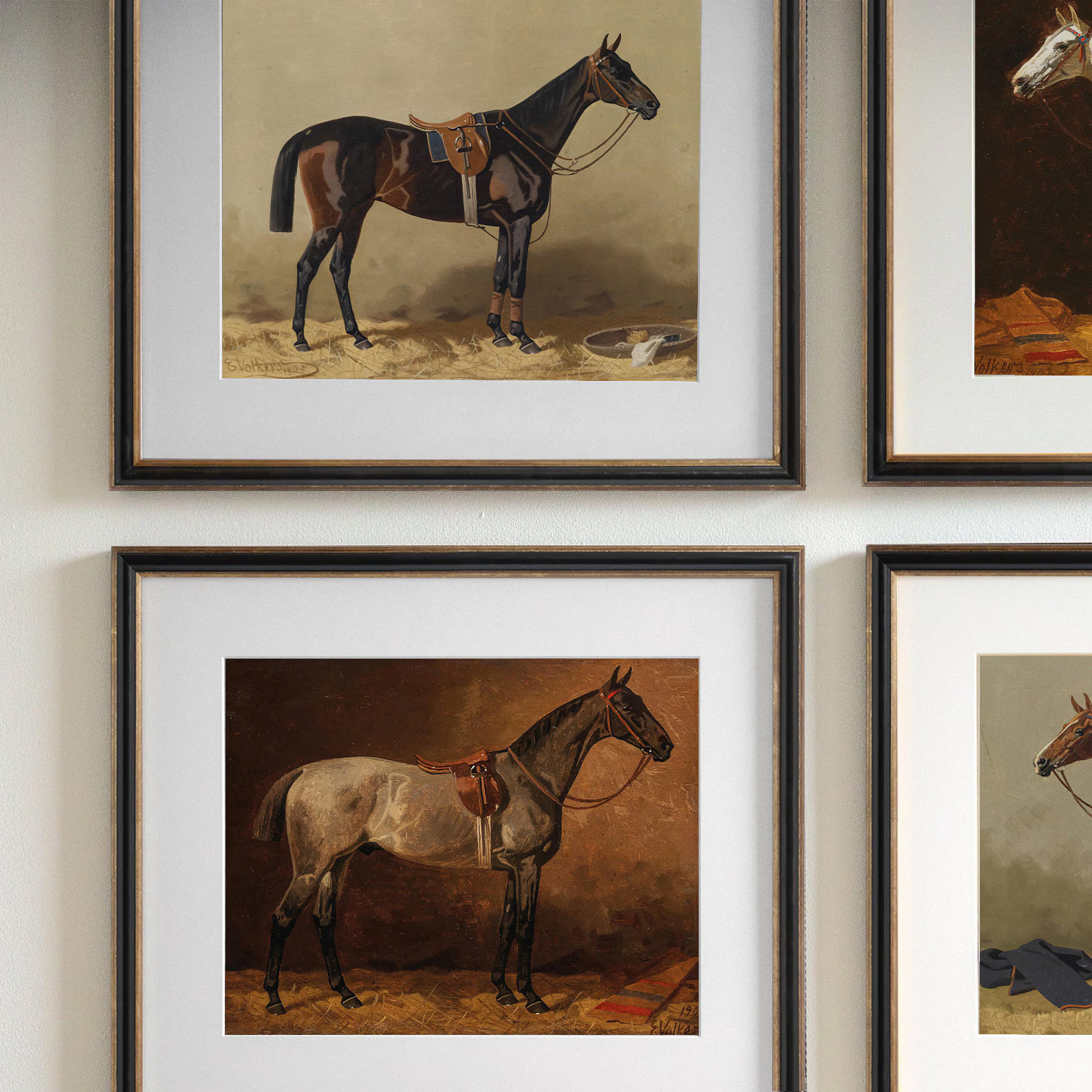 Vintage Set of 18 Equestrian Fine Art Giclees Archival Print on Watercolor Paper for Gallery Wall... | Etsy (US)