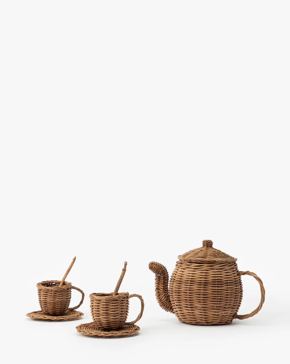 Woven Rattan Play Tea Set (Set of 7) | McGee & Co. (US)