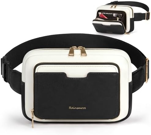 RAINSMORE Fanny Packs for Women, Leather Belt Bag Waterproof Everywhere Crossbody Waist Pack with... | Amazon (US)