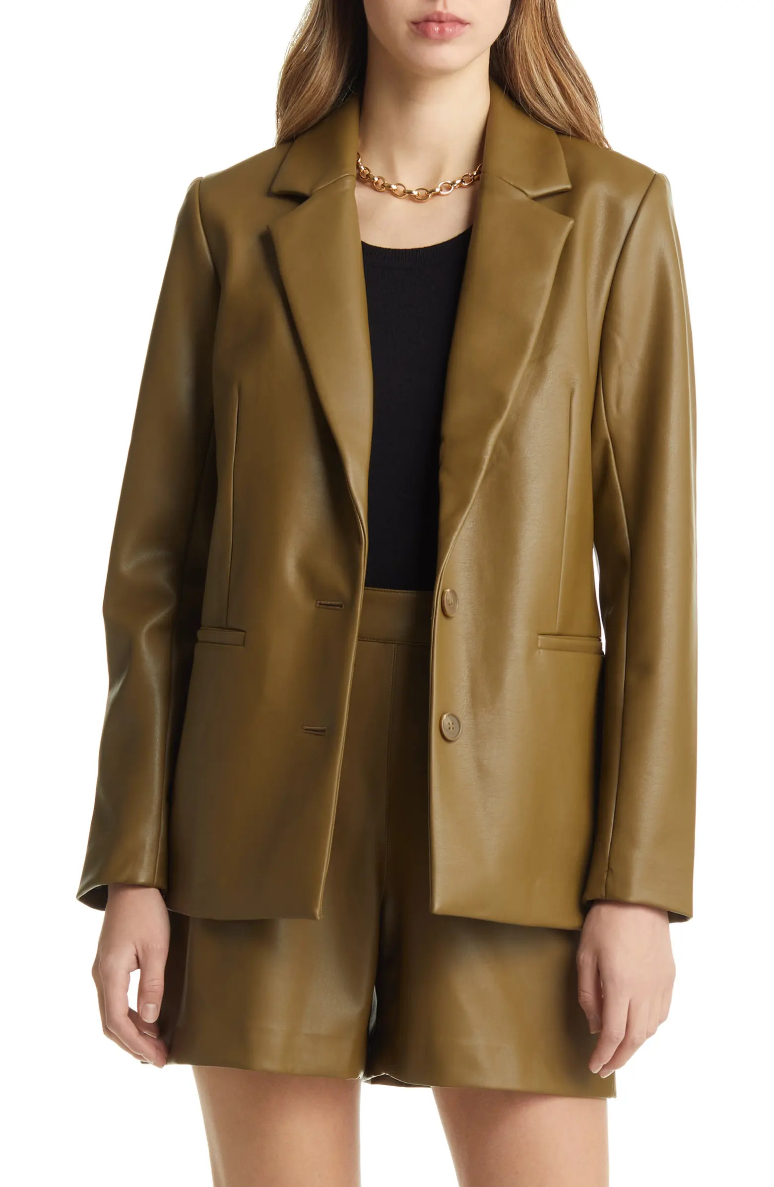 Halogen® Faux Leather Blazer | Nordstrom | Nordstrom