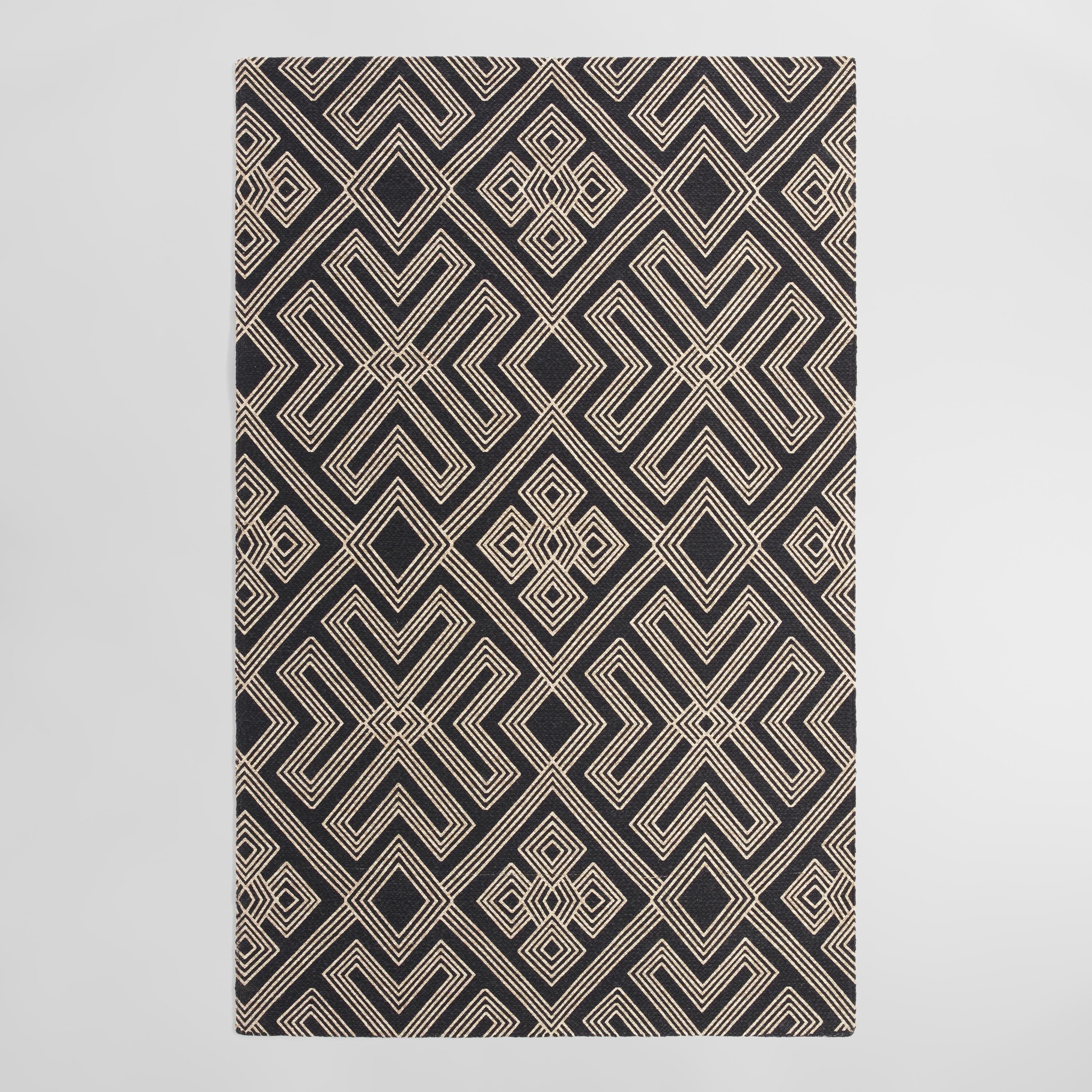 5ftx8ft Geo Print Braided Jute Zevi Area Rug | World Market