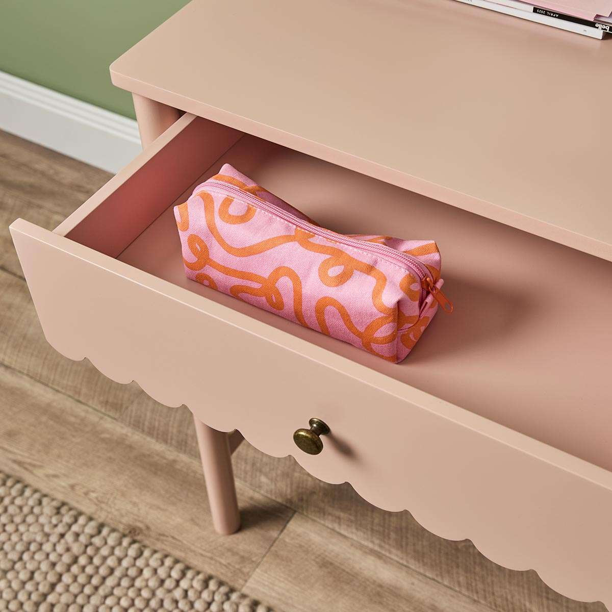 Maisie Scalloped Desk - Pink | Mocka Furniture NZ