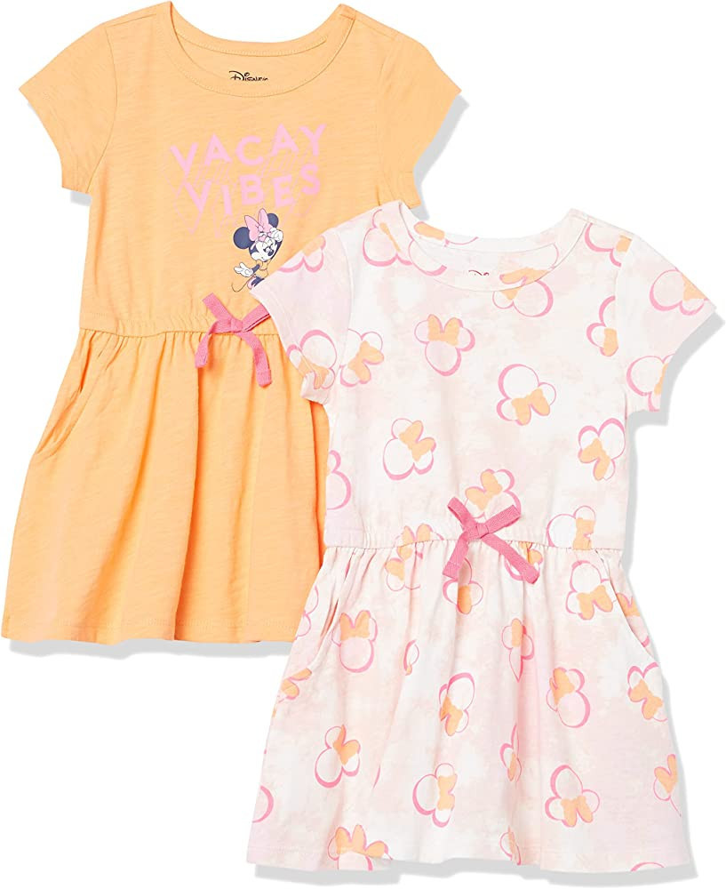 Spotted Zebra Disney | Marvel | Star Wars | Frozen | Princess Girls'Knit Short-Sleeve Cinch-Waist... | Amazon (US)