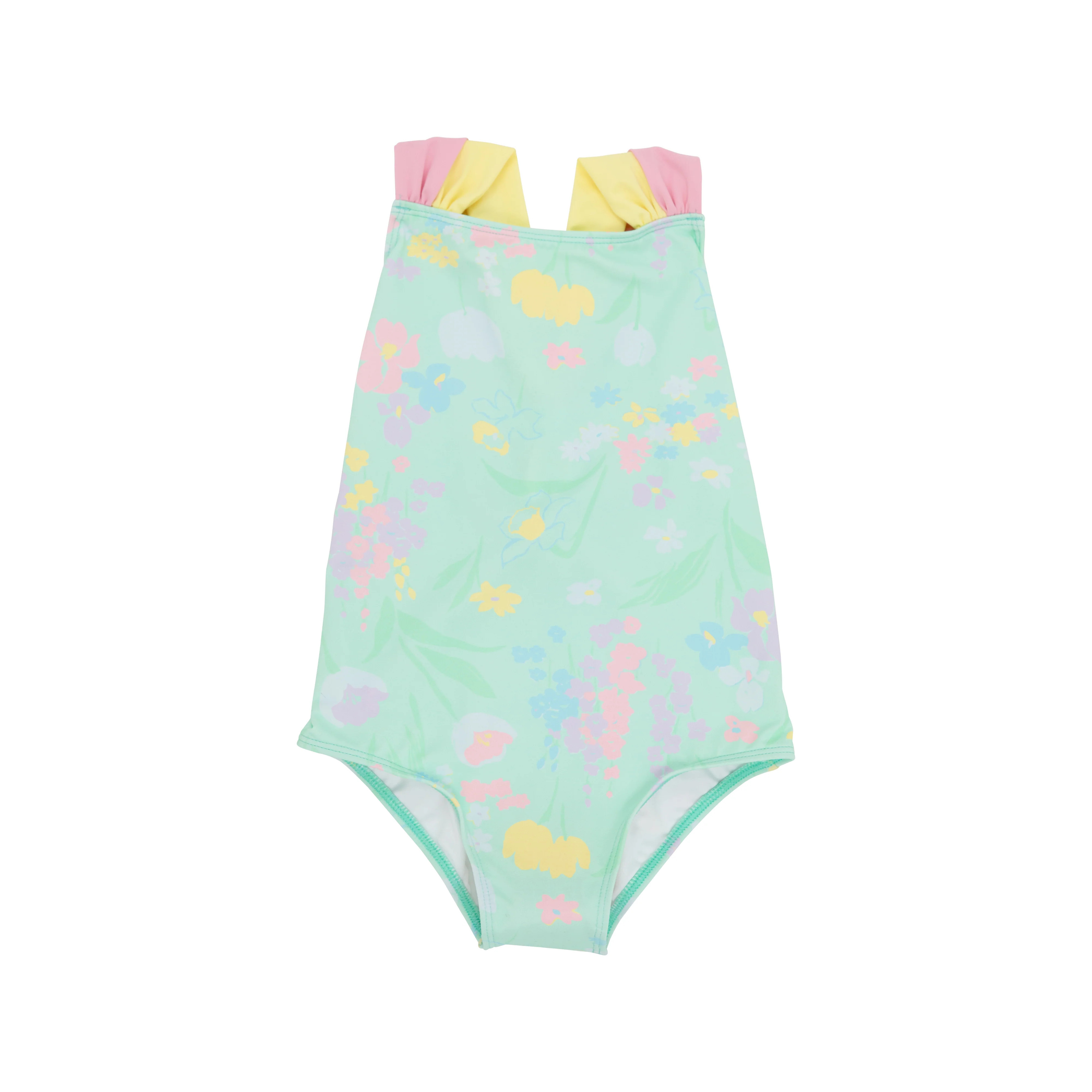 Seabrook Bathing Suit - Glencoe Garden Party with Grace Bay Green and Pier Party Pink | The Beaufort Bonnet Company