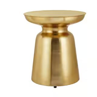 Round Gold Metal Accent Table (16.5 in. W x 17.75 in. H) | The Home Depot