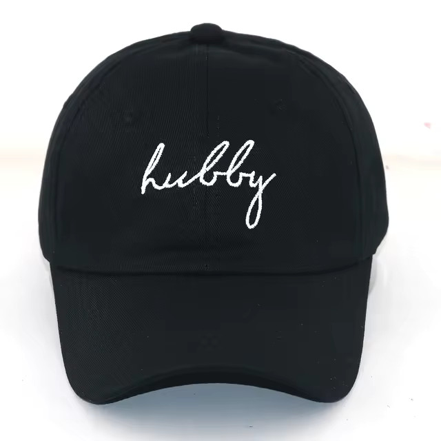 Boné de beisebol preto bordado do chapéu do pai do marido da esposa cinta do perfil baixo volta... | Aliexpress BR (BR)