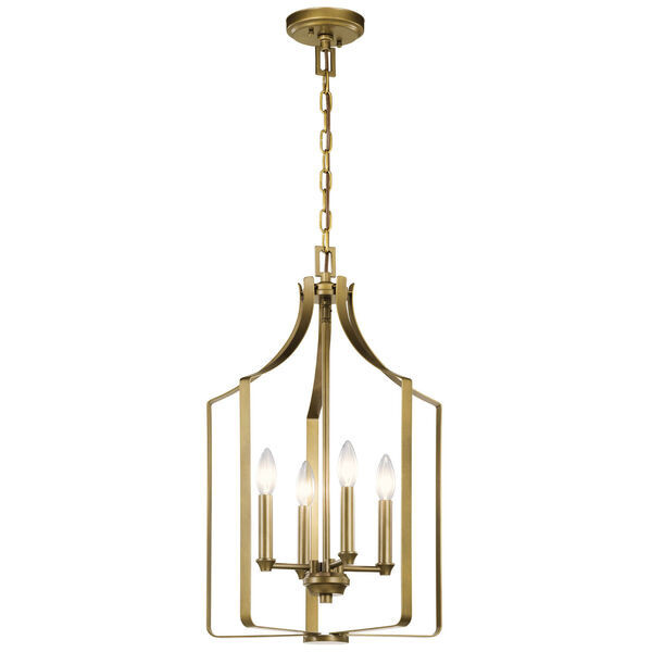 Morrigan Natural Brass Four-Light Mini Chandelier | Bellacor