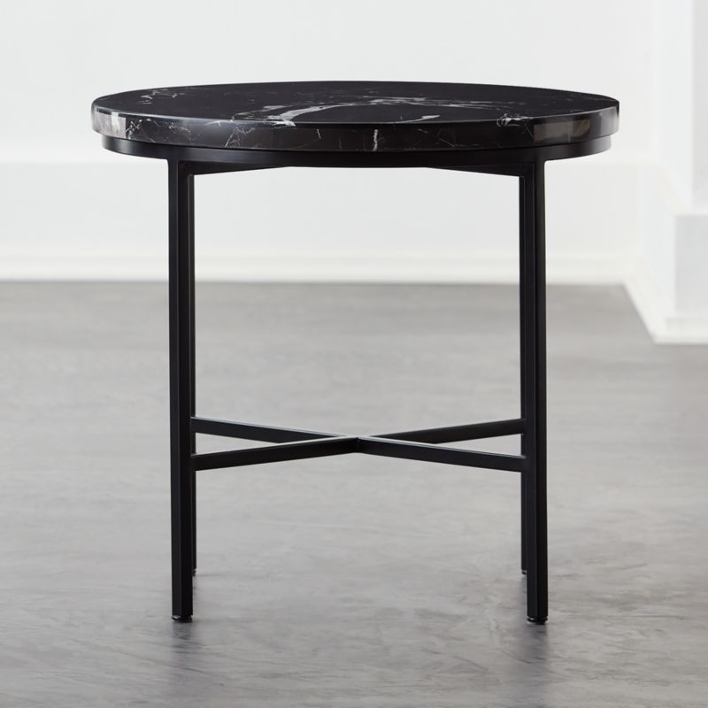 Irwin Black Marble Side Table + Reviews | CB2 | CB2