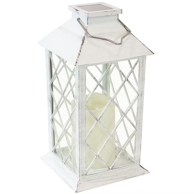Sunnydaze Outdoor Concord Hanging Tabletop Solar LED Rustic Farmhouse Decorative Candle Lantern -... | Target