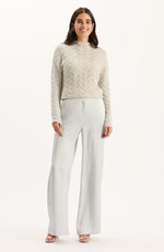 Gracie Cashmere Basketweave Sweater - Silver | tyler boe