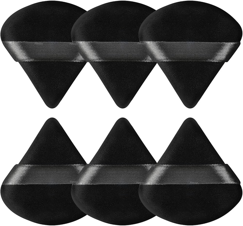 Pimoys 6 Pcs Powder Puff, Face Soft Triangle Makeup Puff Velour Makeup Sponge for Loose Powder (B... | Amazon (US)