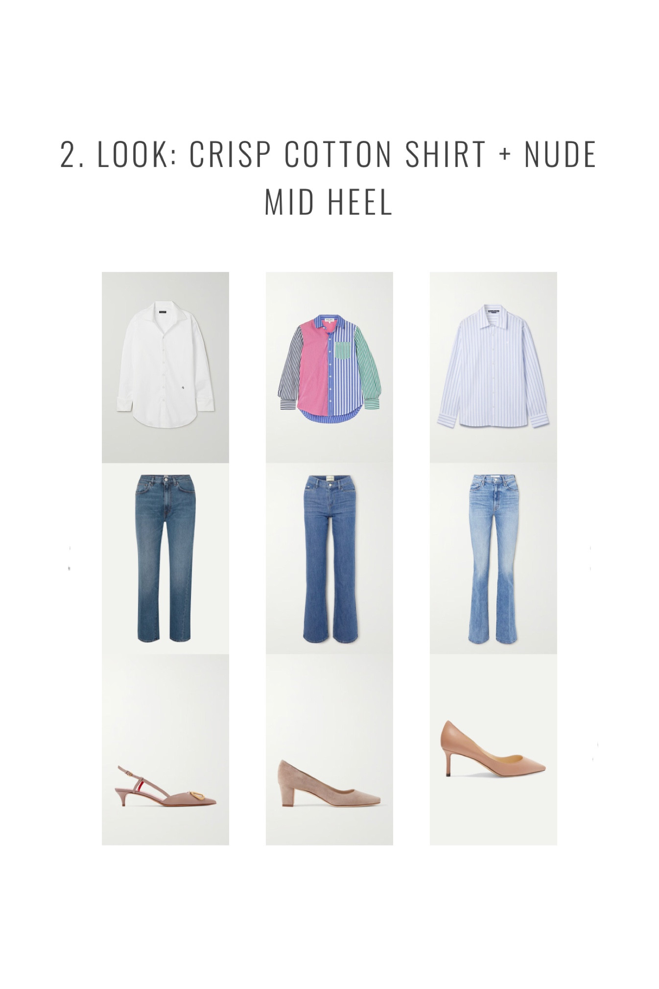 1 PAIR OF JEANS = 3 LOOKS: HOW TO STYLE YOUR JEANS?

2. Look: Crisp Cotton Shirt + Nude Mid Heel

Just 1 pair of jeans can give you at least 3 different looks. I want to demonstrate how much you can get out of just a few well selected items. I am sharing my style wisdom with you and showing you how I styled one pair of jeans in three different ways. Learn to get more out of your style with less items with tips from your personal stylist.

How to wear, How to style, denim guide, jeans look, blazer style, spring workwear, office style, casual chic, stylist picks, What to wear to work, outfit for work, working from home outfit 

#LTKstyletip #LTKworkwear #LTKeurope
