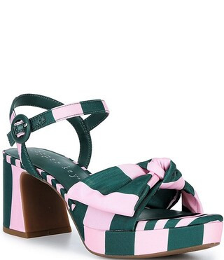 Lux Striped Bow Platform Dress Sandals | Dillard's