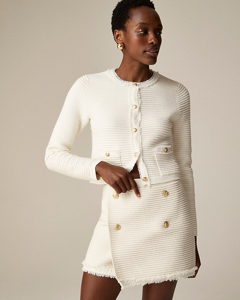 Emilie sweater lady jacket in textured cotton blend | J. Crew US