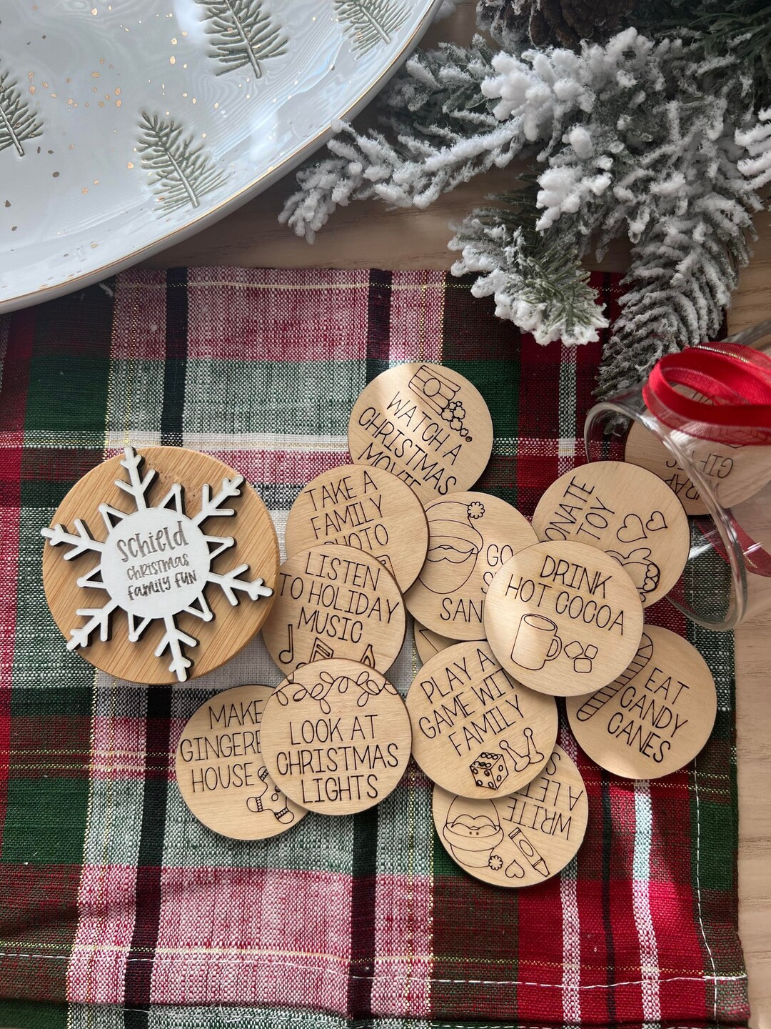 Family Christmas Activities Jar  Christmas Advent Tokens  - Etsy | Etsy (US)