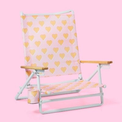 5 Position Beach Chair Light Pink/Orange Hearts - Stoney Clover Lane x Target | Target