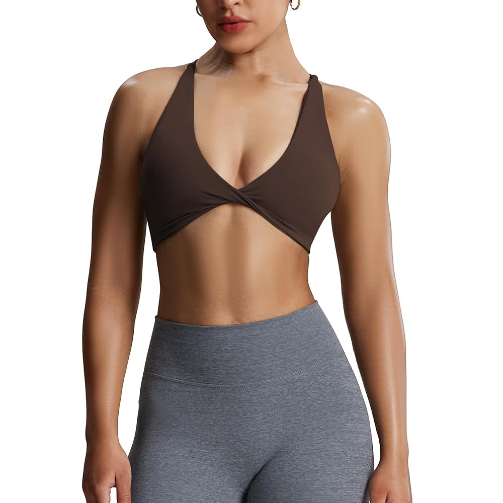 Aoxjox Women's Workout Sports Bras Fitness Sienna Low Impact Bra Yoga Crop Tank | Amazon (US)