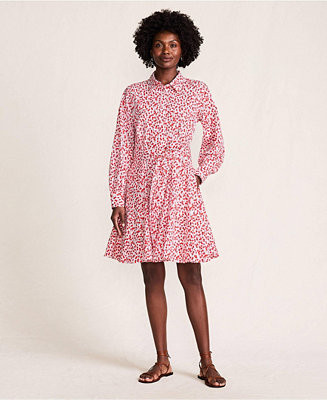 Lands' End Women's Poplin Button Front with Godets Dress - Macy's | Macy's