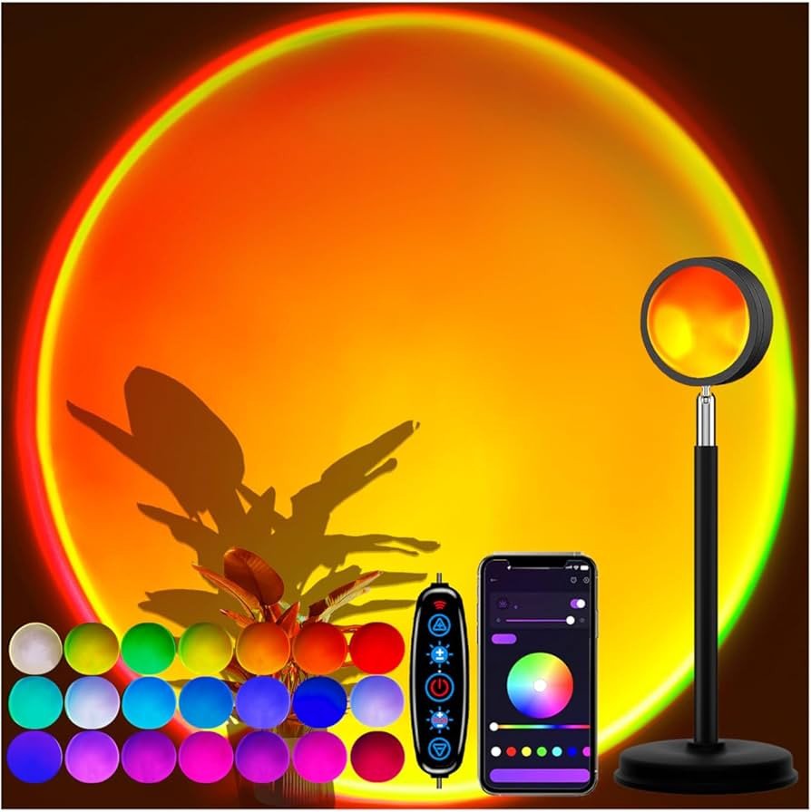 Sunset Lamp Projector with APP Control - 21 Color Changing LED Sunset Light, 180\u00b0 Adjustable... | Amazon (US)