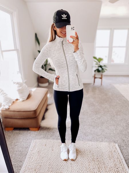 Cute athleisure outfit for fall and winter. This jacket looks just like lululemon but for a fraction of the cost. I’m wearing a small in the define jacket (look-a-like) 

#LTKstyletip #LTKunder100 #LTKFitness