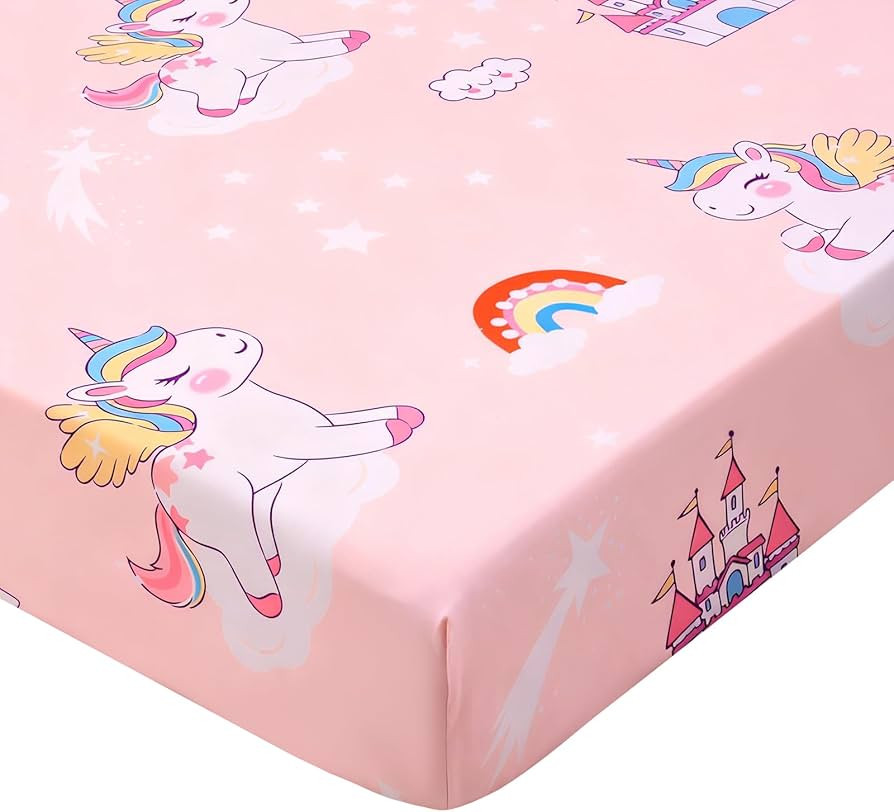 Cloele Unicorns Fitted Crib Sheets -1 Pack Baby Crib Sheets for Standard Crib and Toddler Mattres... | Amazon (US)