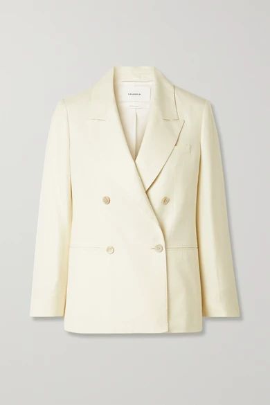 CASASOLA - Net Sustain Carioca Organic Wool, Silk And Linen-blend Blazer - Cream | NET-A-PORTER (US)