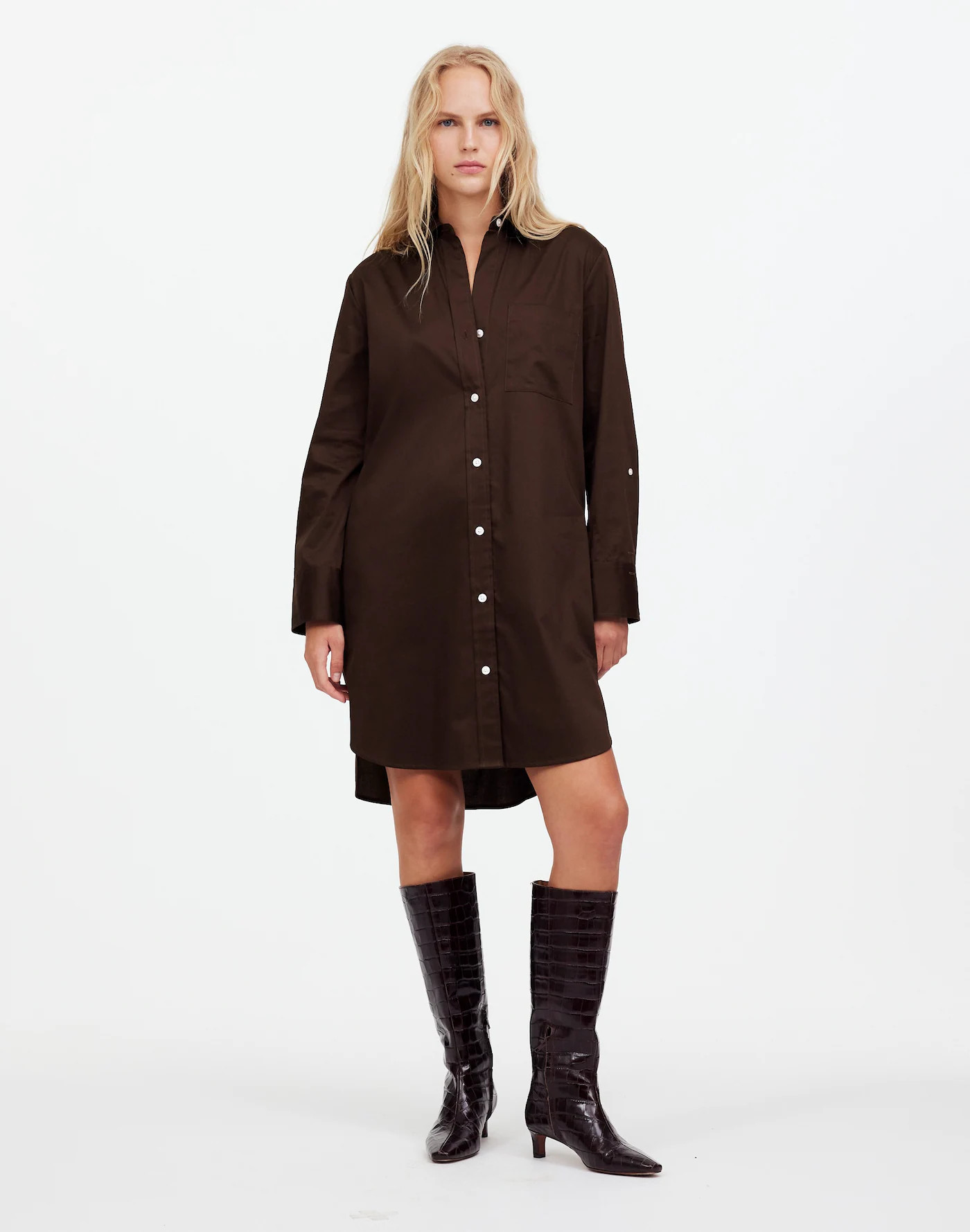 Y-Neck Relaxed Shirtdress | Madewell | Madewell