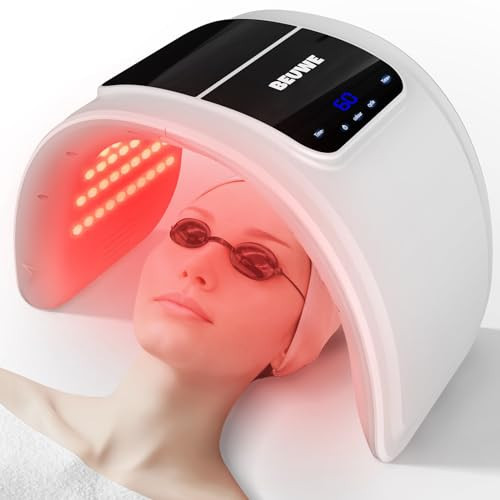 Beuwe Red-Light-Therapy-Mask, Led Light Therapy for Face, 7 Colors Led Face Mask Facial Led Light Therapy Tool Skin Care Equipment at Home, Facial Neck Body Hand Beauty Mask | Amazon (US)