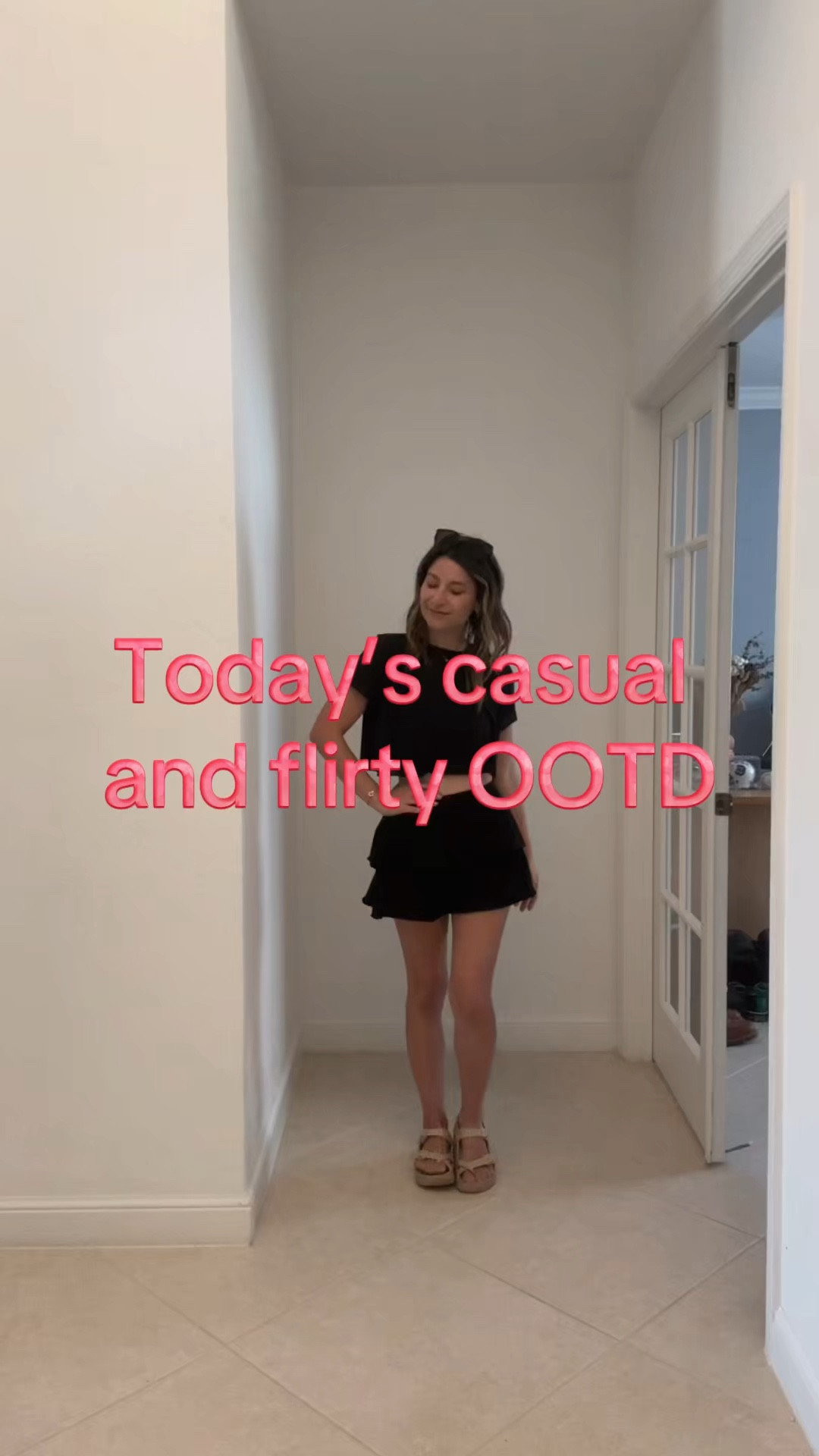 All black so no stains show 😝 platform sandals boost my height but are still so comfy! Felt so cute in this outfit running around town! 

#LTKootd #LTKPetite #LTKmomlife