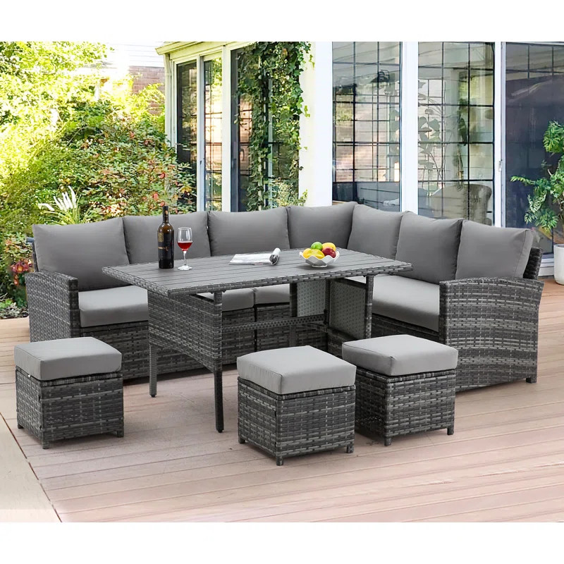 9 - Person Outdoor Seating Group with Cushions | Wayfair North America