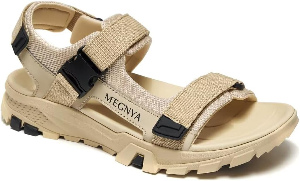 MEGNYA Mens Comfortable Walking Sandals, Soft Sports Hiking Sandals with Three Adjustable Hook An... | Amazon (US)