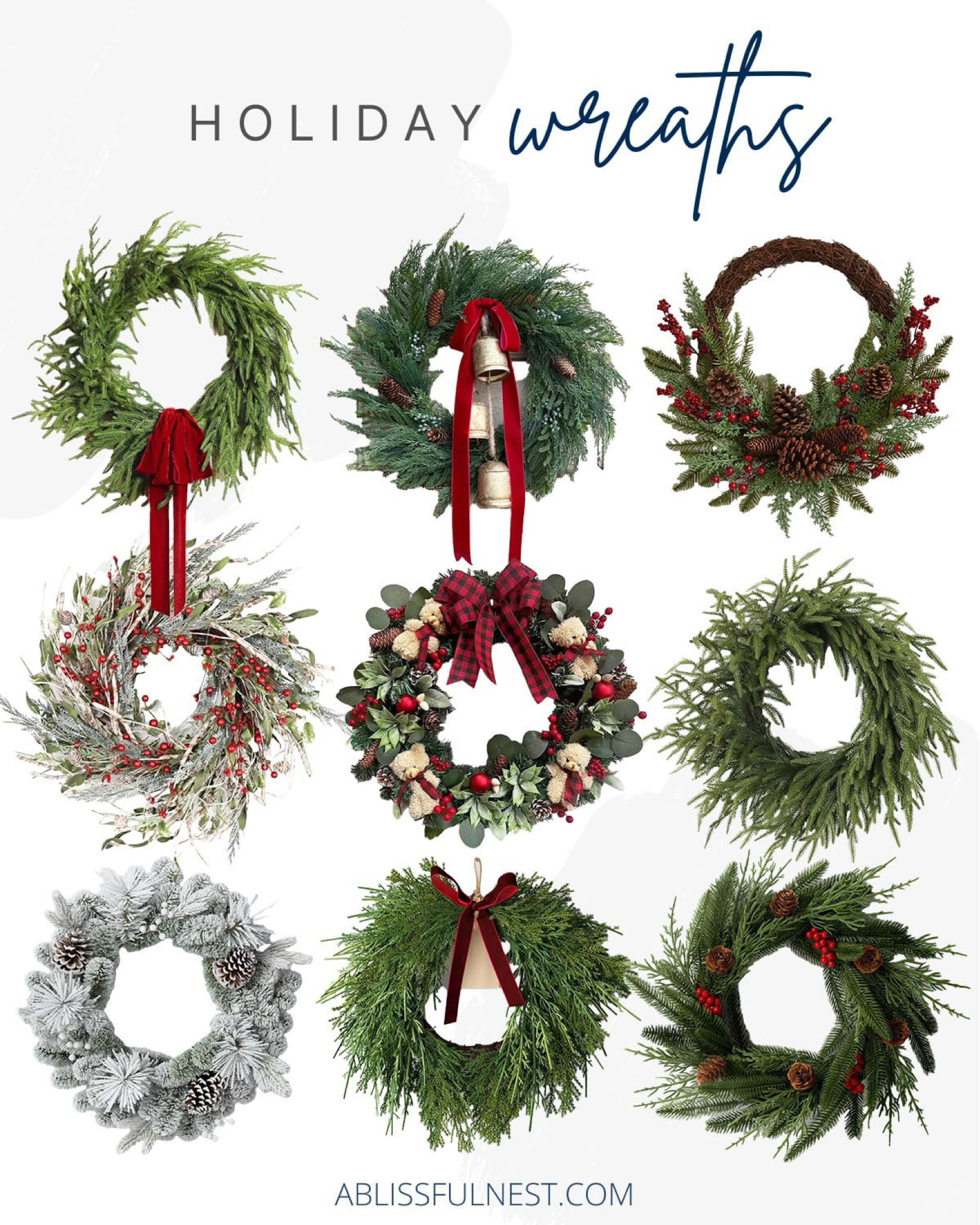 Beautiful holiday wreaths for your front door! 

#holidayhomedecor

Holiday home decor. Christmas wreath. Front door holiday wreath  


#LTKFindsUnder100 #LTKHoliday #LTKHome