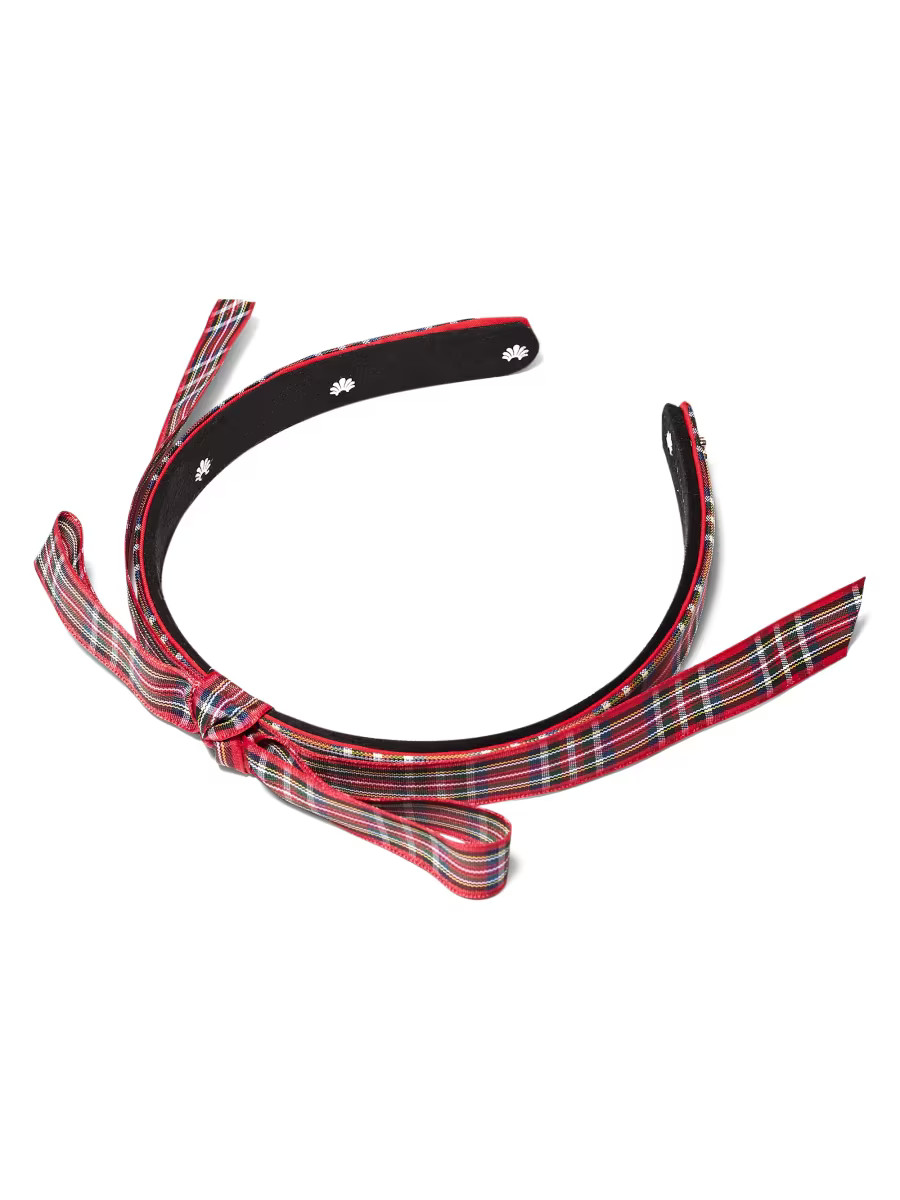 Bardot Plaid Slim Ribbon Headband | Saks Fifth Avenue