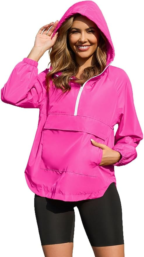PESION Womens Packable Waterproof Raincoat Lightweight Rain Jacket, Running Cycling Hiking Windbr... | Amazon (US)